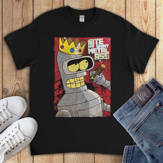 Bender Bite My Metal Ass Funny Futurama Cartoon T-Shirt