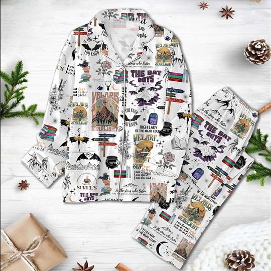 Velaris City Of Starlight The Bat Boys Pajamas Set, The Night Court Women Pajamas, A Court Of Thorn And Roses, Acotar Thick Pajamas