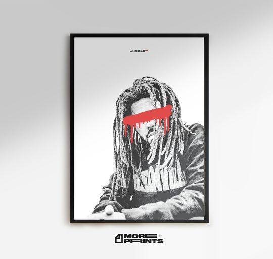 J COLE portrait poster / Digital poster  / Rap Music Poster