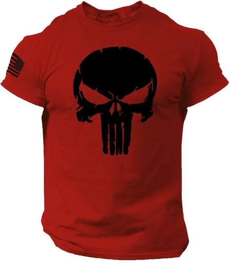 Military Punisher Patriotic Skull dropped 3D T-Shirt
