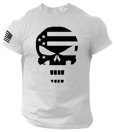 Military Punisher Patriotic Skull flag 3D T-Shirt