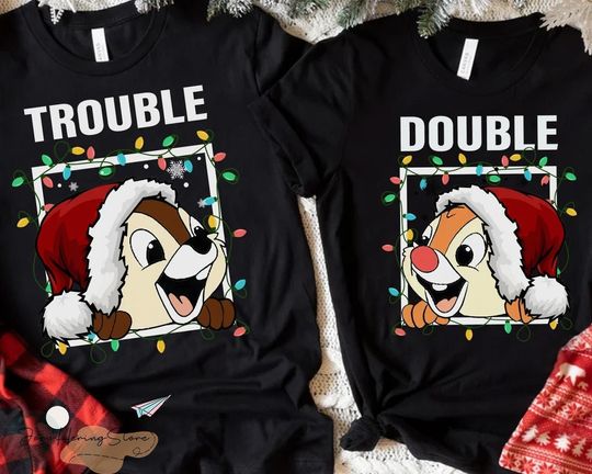 Chip and Dale Christmas Shirt, Disney Couples Shirt