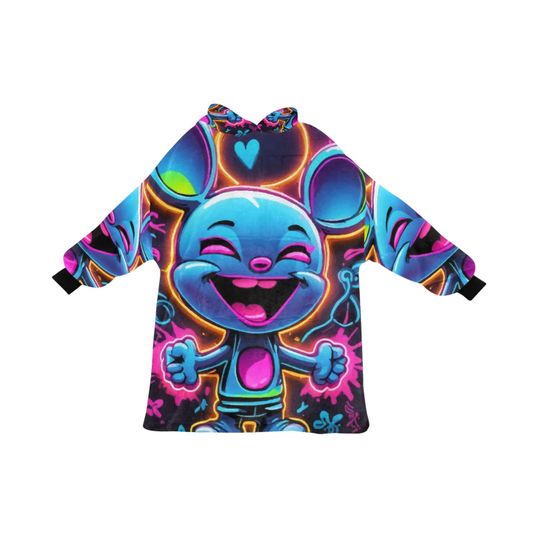 Blanket Hoodie  Art Graffiti Emoji Cartoon Comics Neon