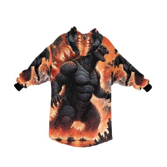 god zilla Hoodie Blanket Retro Cartoon Gojira Kaiju Comics