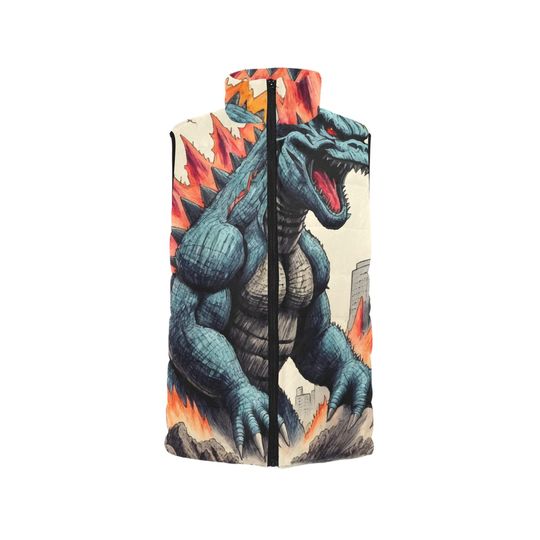 god zilla Gojira Kaiju Crayon Sleeveless Jacket