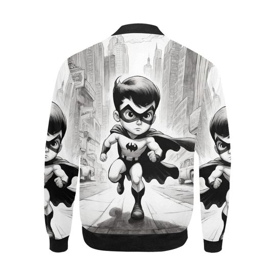 Bomber Jacket Superhero Superhero Retro Art Cartoon Comics Supe Hero