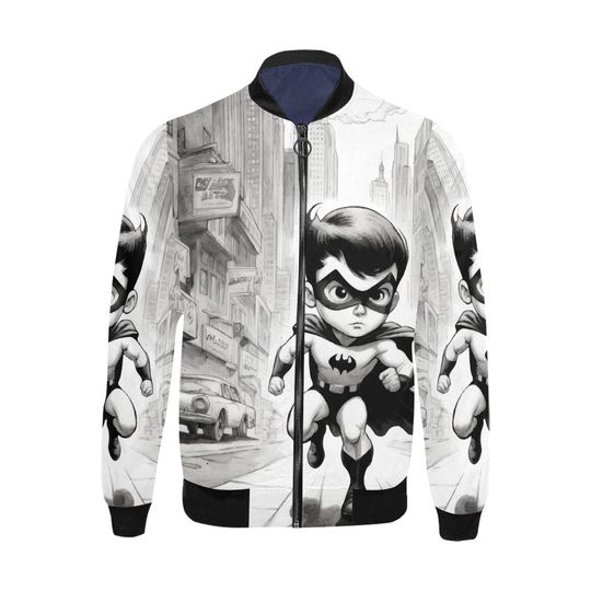 Bomber Jacket Superhero Superhero Retro Art Cartoon Comics Supe Hero
