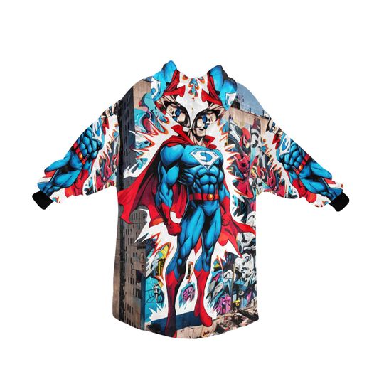 Blanket Hoodie Cartoon Art Retro Superhero Hero Comics