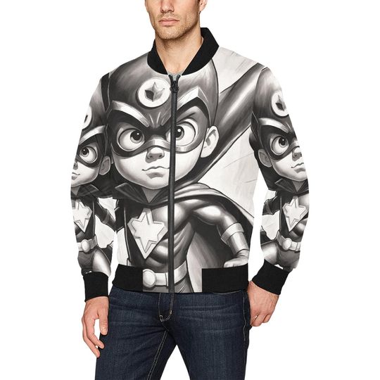 Bomber Jacket Retro Art Cartoon Jacket Comics Supe Hero Superhero