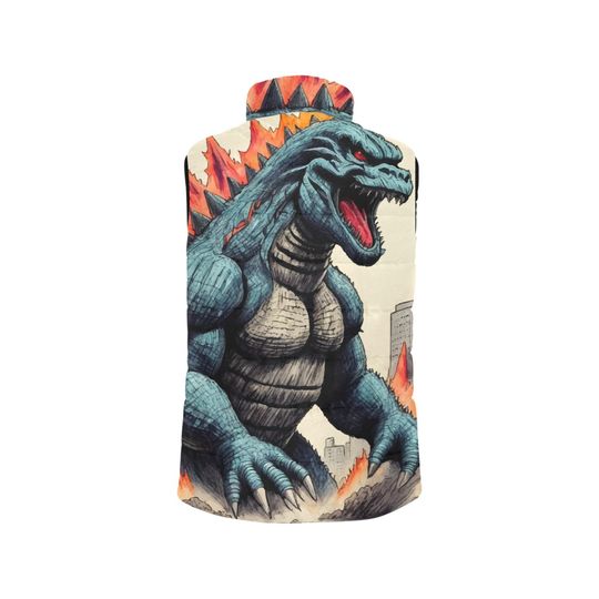 god zilla Gojira Kaiju Crayon Sleeveless Jacket
