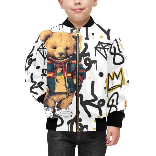 bomber jacket with pockets Gangsta Bear B-Boy Rap Hip Hop Homy