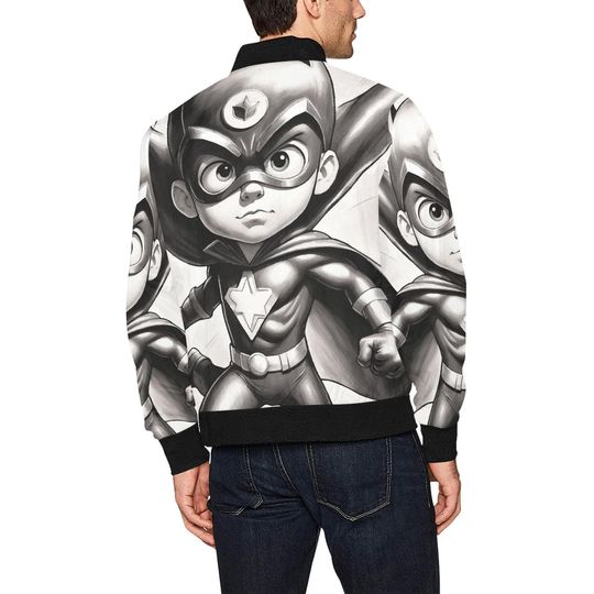 Bomber Jacket Retro Art Cartoon Jacket Comics Supe Hero Superhero