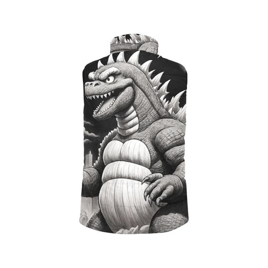 god zilla Gojira Kaiju Pencil Art Sleeveless Jacket