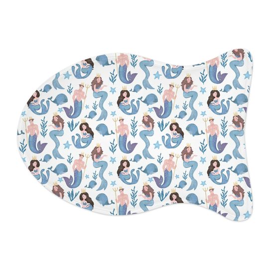 Watercolor Mermaids Print Pet Bowls Mats