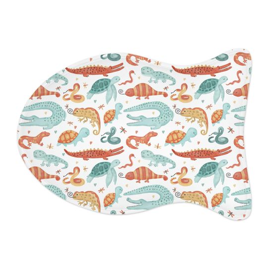 Watercolor Reptiles Print Pet Bowls Mats