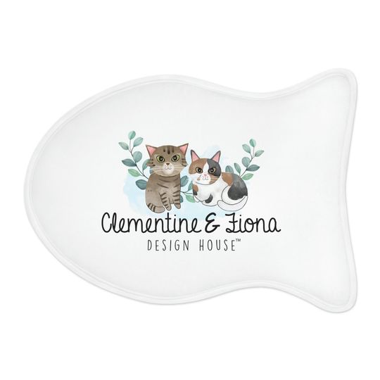 Clementine & Fiona Official Logo Cat PrintPet Bowls Mats