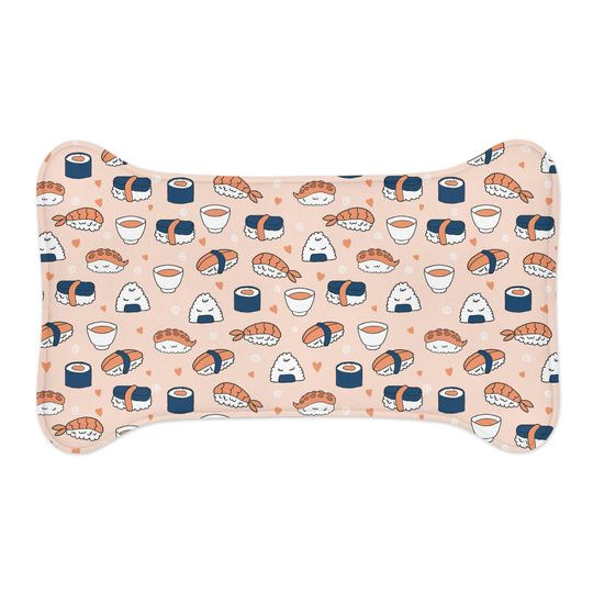 Sushilicious! Sushi Print Pet Bowls Mats
