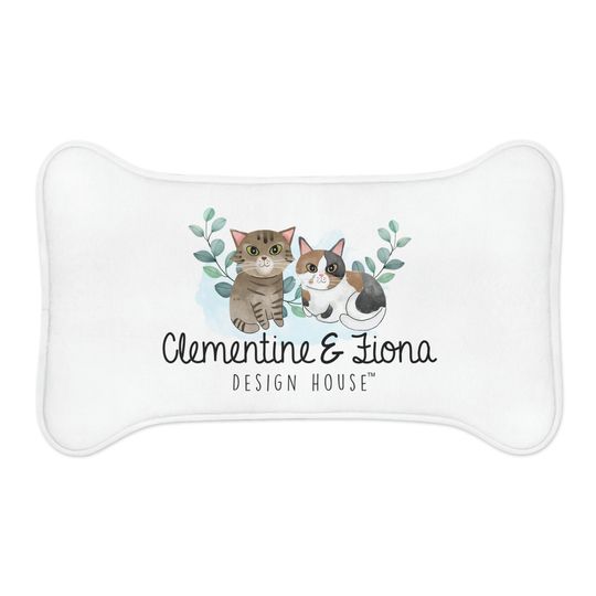Clementine & Fiona Official Logo Cat PrintPet Bowls Mats