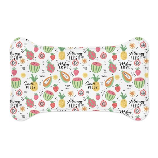 Fruit Salad Printed Pet Bowls Mats