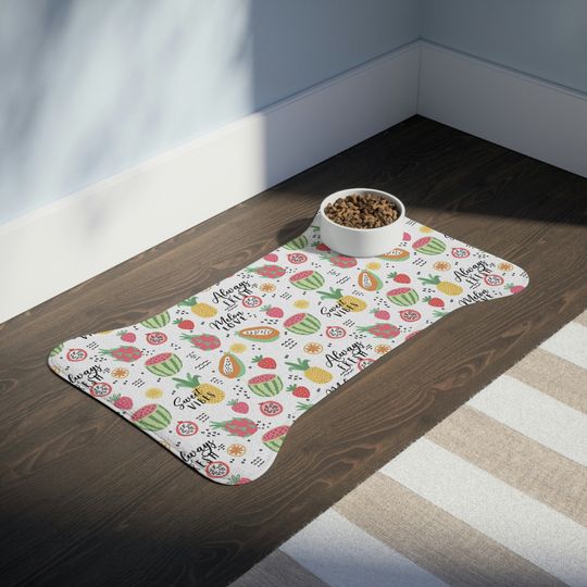 Fruit Salad Printed Pet Bowls Mats