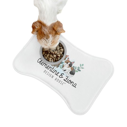 Clementine & Fiona Official Logo Cat PrintPet Bowls Mats
