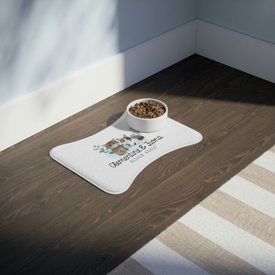Clementine & Fiona Official Logo Cat PrintPet Bowls Mats
