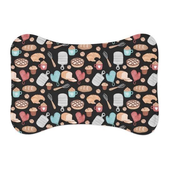 Let's Bake! Baking Print Pet Bowls Mats