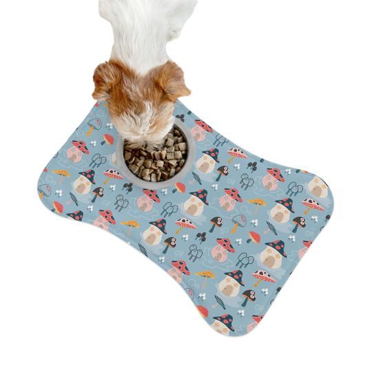 Mushroom Houses/Toadstools Pet Bowls Mats