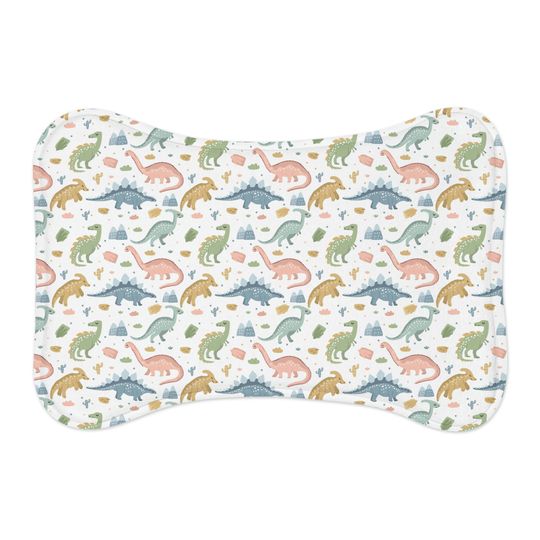 Dinosaur Print Pet Bowls Mats