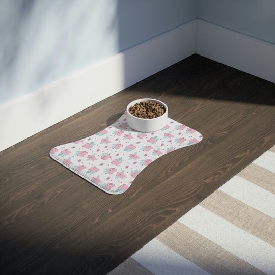When Pigs Fly Pig Print Pet Bowls Mats