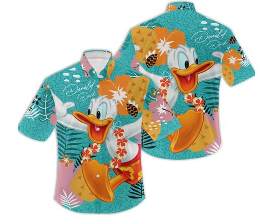 Donald Duck Hawaii Tshirt, Donald Aloha Hawaiian, Disney Hawaiian