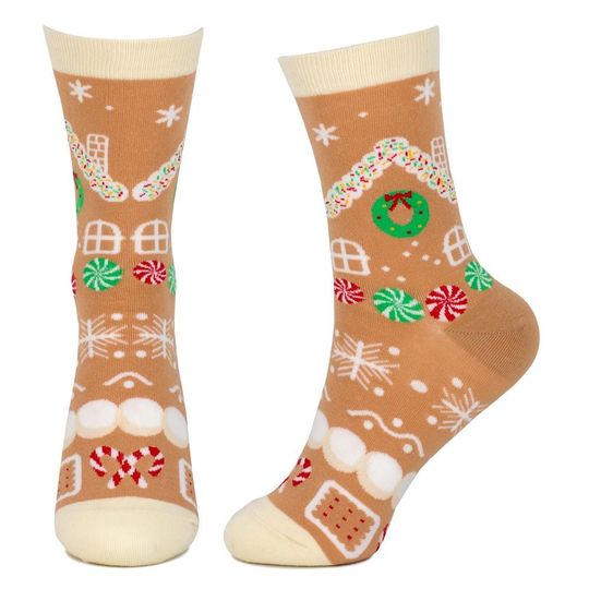 Ladies Christmas gingerbread socks