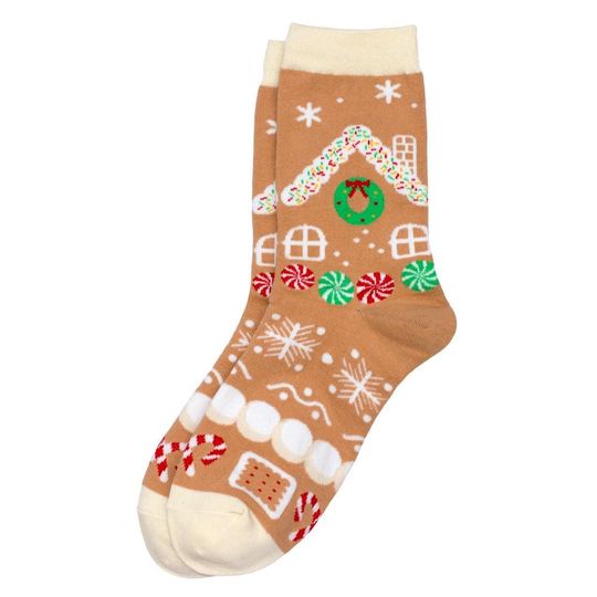 Ladies Christmas gingerbread socks
