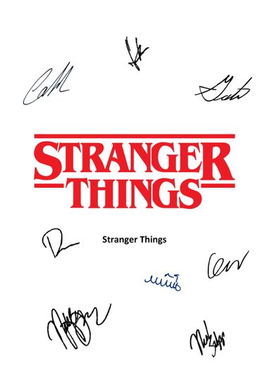 Stranger Things Quality Printed A4 Poster with Autograph page - Ideal gift for any mancave, home bar