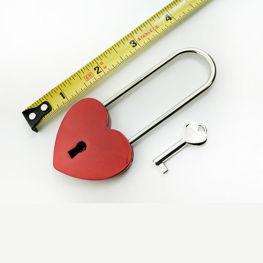 Red Heart Love Lock Engraved, Personalized Romantic Padlock Gift