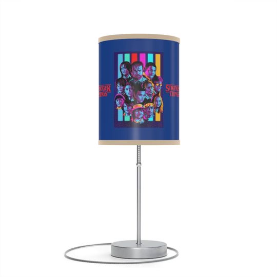 STRANGER THINGS - Lamp on Stand, All Cast, Poster Painted Style Art, Desk Lamp