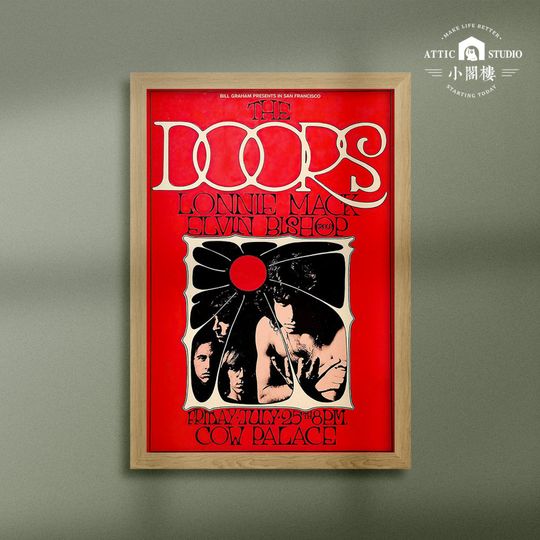 1969 The Doors cow palace concert poster - Vintage Movie Film Poster Print - Picture/Homedecor/Walldecor/Office art/Music Rock Band