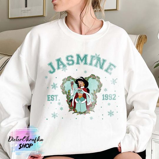 Princess Jasmine Sweatshirt, Disney Princess Christmas Sweatshirt