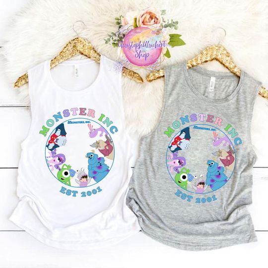 Monsters Inc Tank, Disney Characters Tank, Disney Pixar Tank