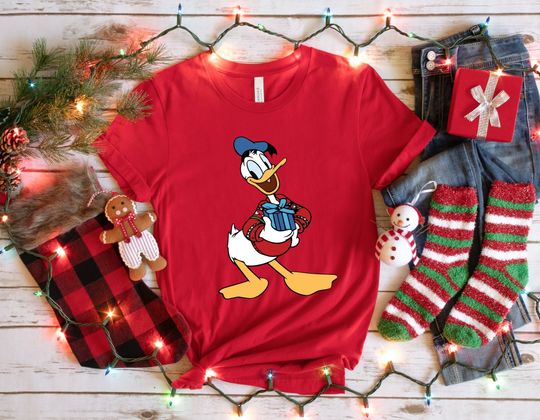 Disney Xmas Donald Duck Tshirt, Disneyland Christmas