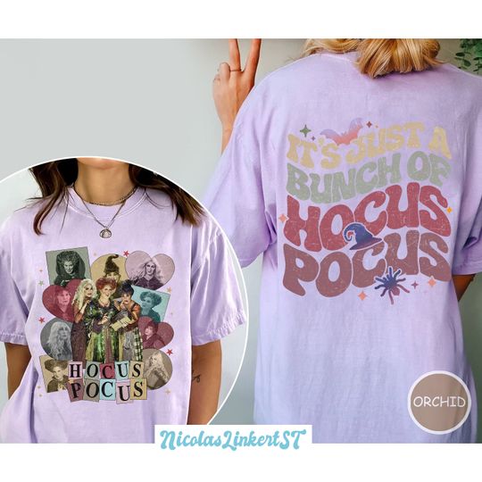 Two-sided Halloween Hocus Pocus Shirt, Hocus Pocus Eras Tour  Shirt, Retro Sanderson Sisters Shirt, Disneyland Shirt NA-100808