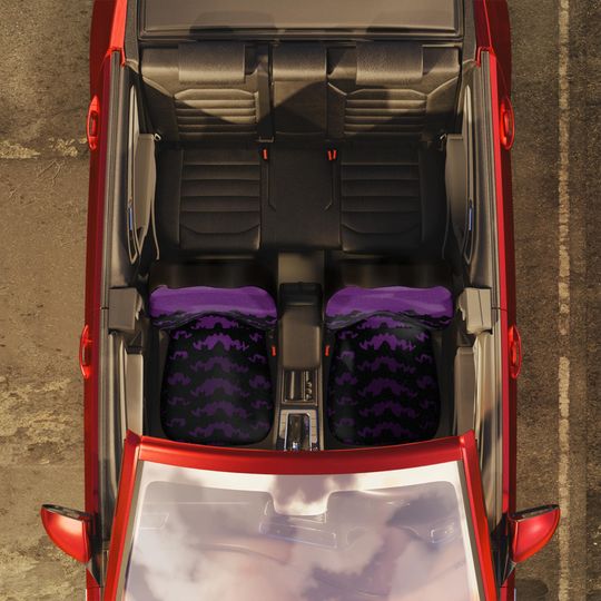 Purple bats car seat cover set