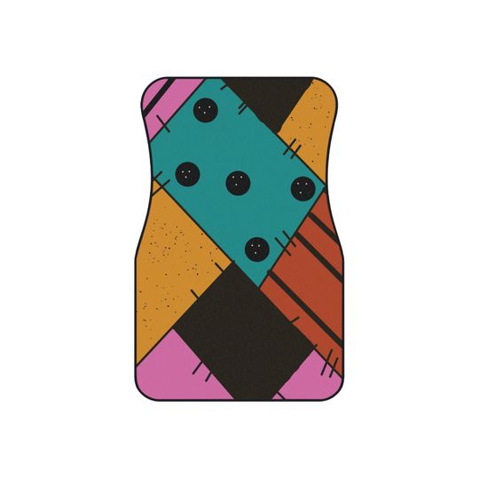 Patchwork fall theme front car mats 2pc