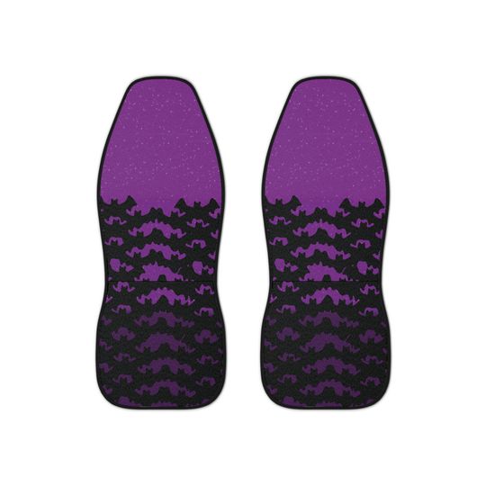 Purple bats car seat cover set