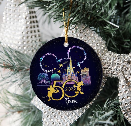 Personalized Christmas Ornament, Disney 50th Anniversary Ornaments