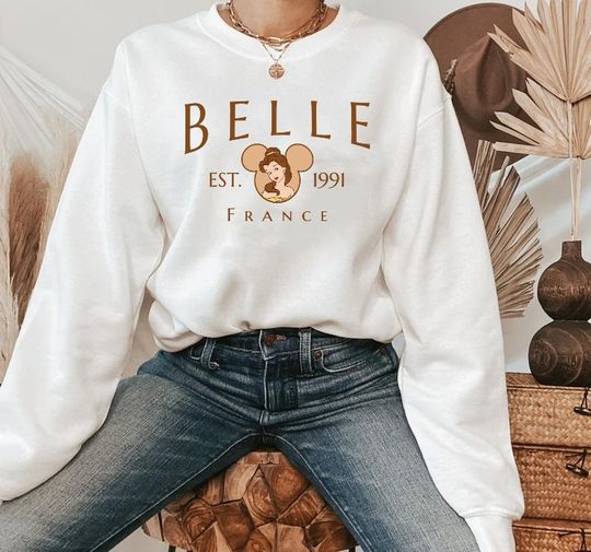 Disney Princess Sweatshirt, Belle Princess Sweatshirt, Disney Belle Sweatshirt