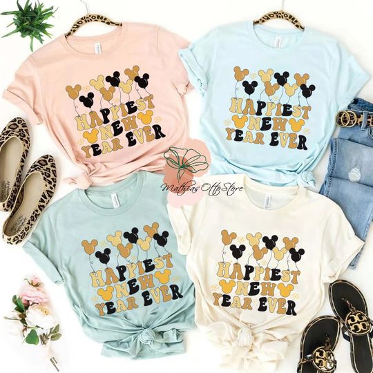 Happiest New Year Ever Shirt, Disney Happy New Year Shirt, Mickey Balloon Shirt