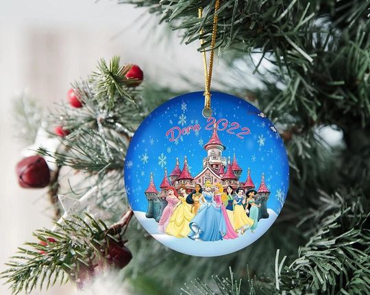 Personalized Princess Ornament, Disney Princess Ceramic Ornament