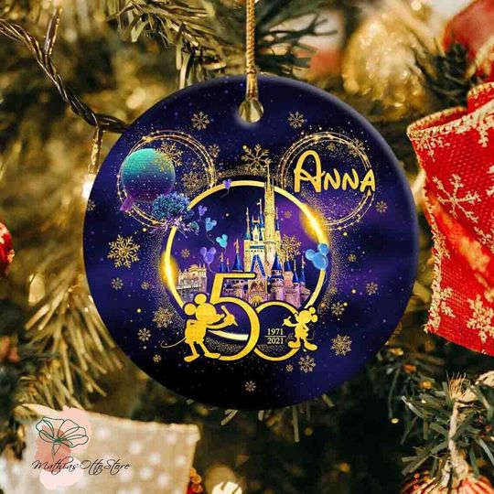 Personalized Disney World Ornament, Disney Anniversary Ornament