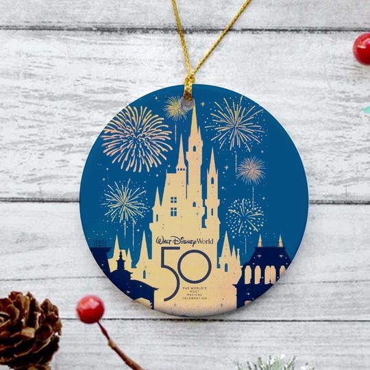 Disneyland Ornament, Disney 50th Anniversary Ornament